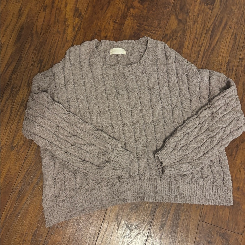 Brown Altar’d State cable knit sweater